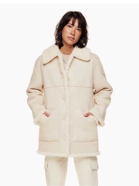 Aritzia tan Sherpa-Trim Teddy Jacket